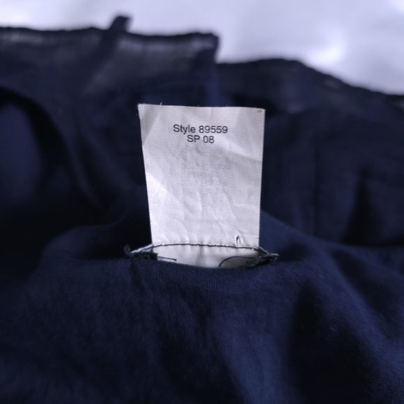 J. Crew Navy Blue V-neck Y2k Baby Doll Blouse Size 8 - Picture 9 of 10